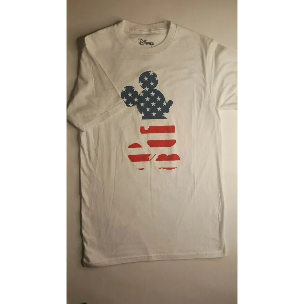 Disney Mickey Mouse Graphic Authentic T Shirt Red White Blue Female Small Cotton - Picture 2 of 4